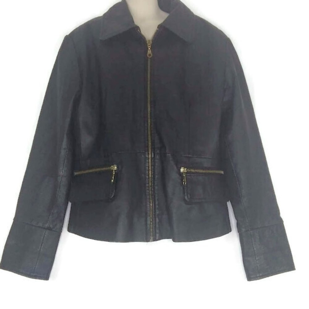 1980's Girls Black Leather Jacket